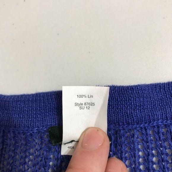 J Crew XXS Blue Color Blocked Linen Knit Top - Picture 7 of 10